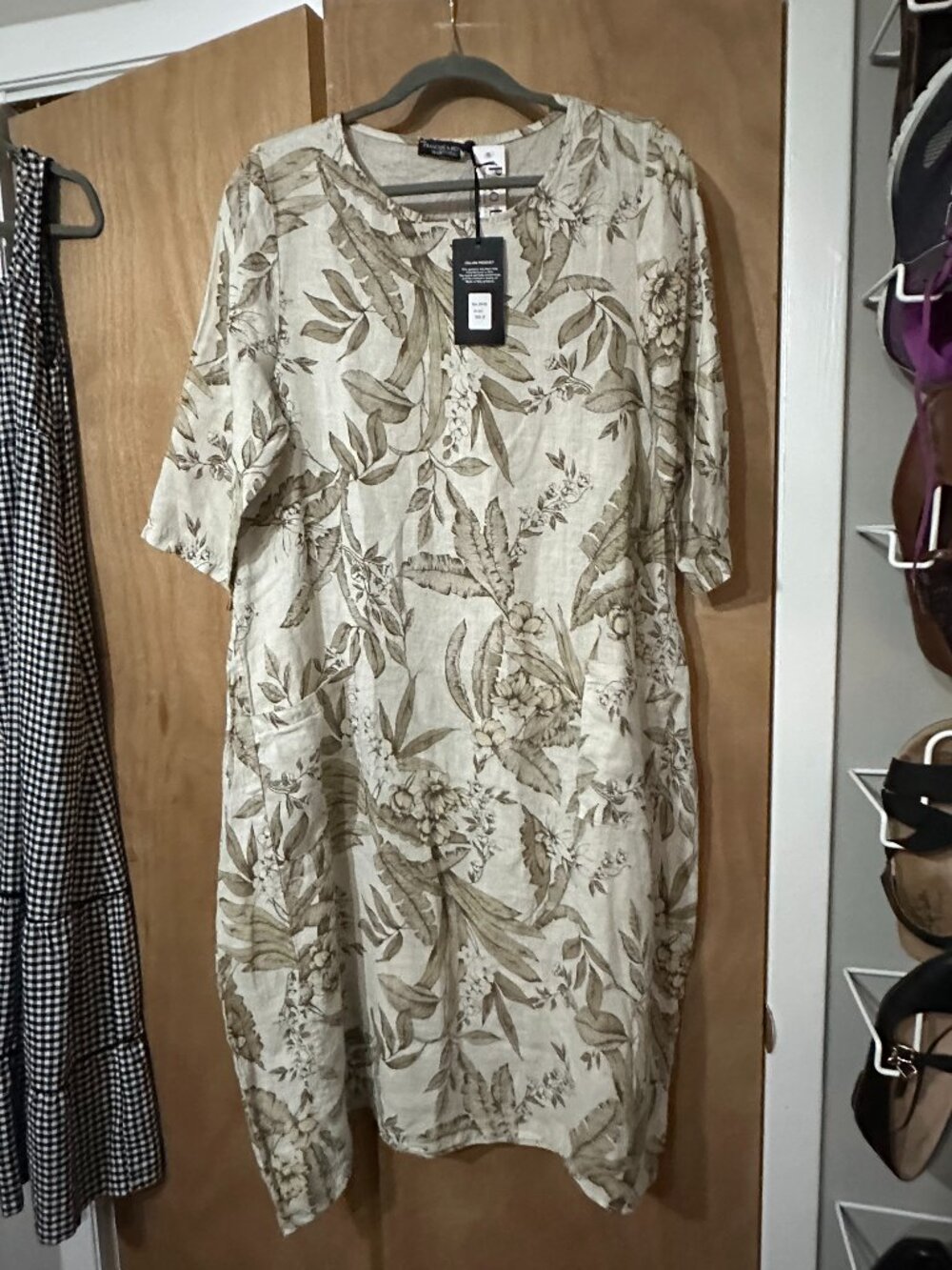 Francesca Bettini LINEN dress w/pockets M